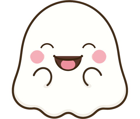 笑顔の白いおばけキャラクター、にこぽ